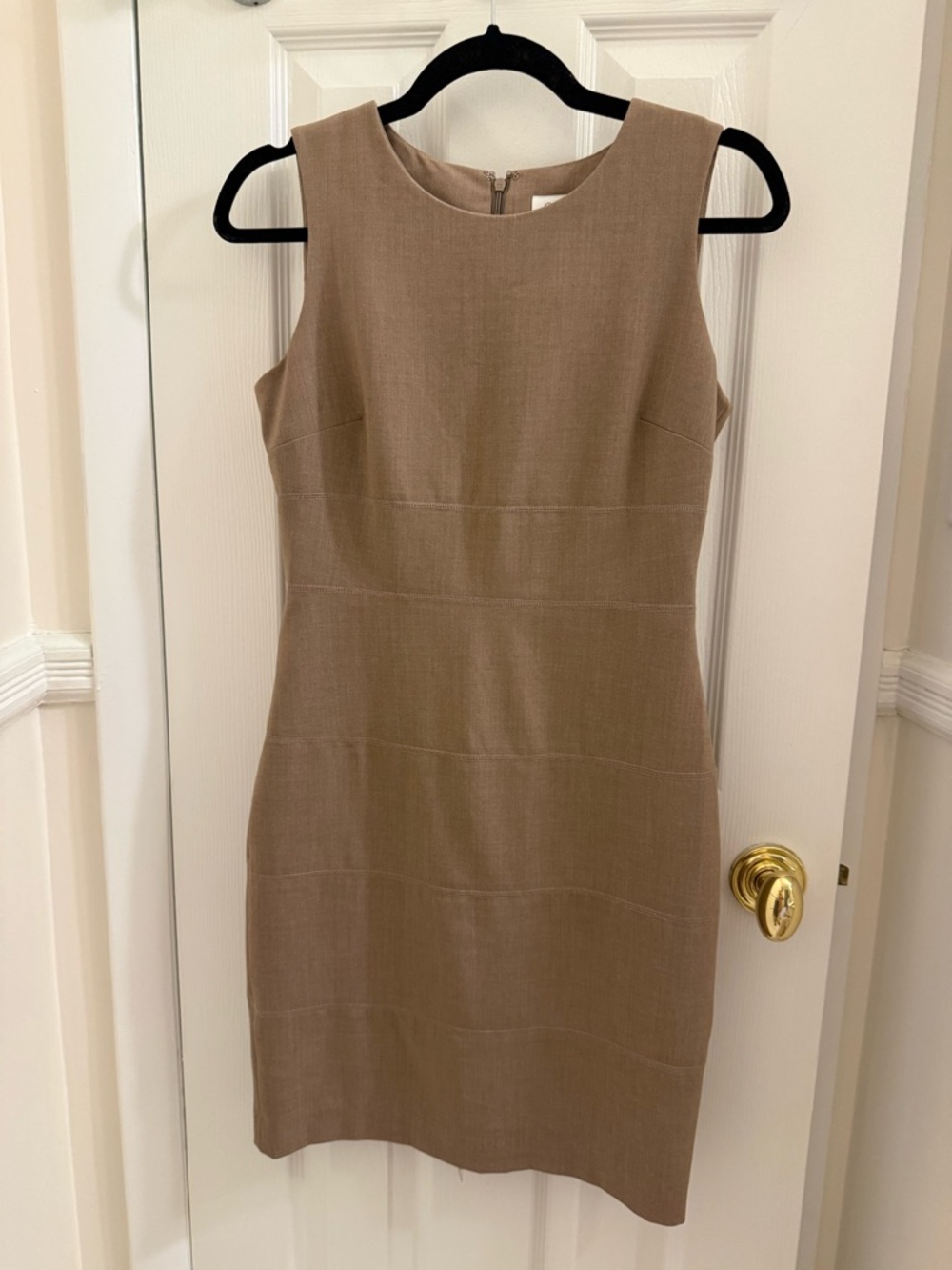 Calvin Klein Sleeveless Tan Sheath Dress